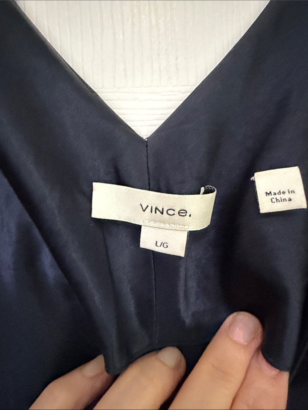 Vince Navy V-Neck Midi Slip Dress - Picture 2 of 5
